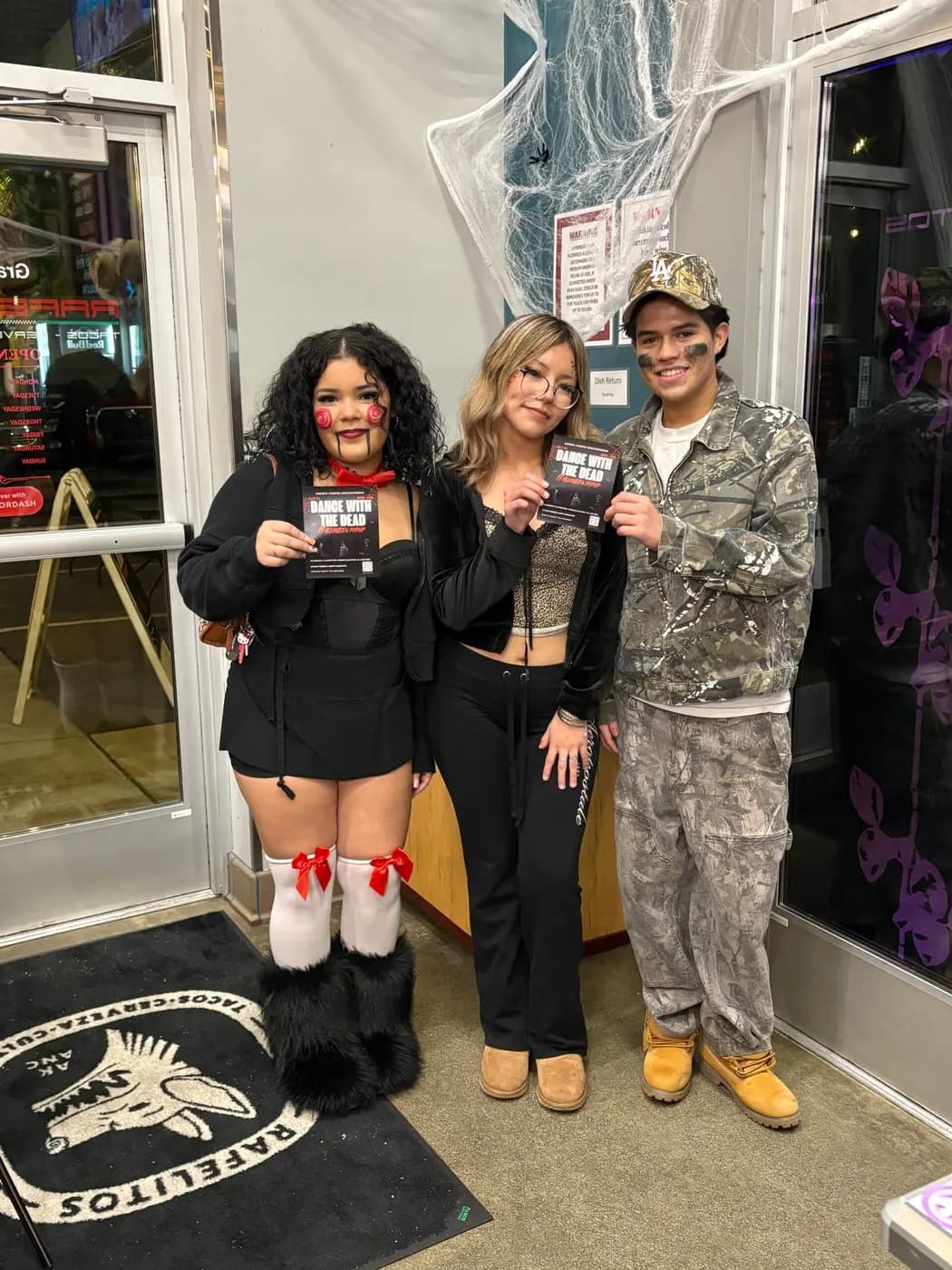 A crowd in costume at the Dance With The Dead Halloween popup hosted by VV's